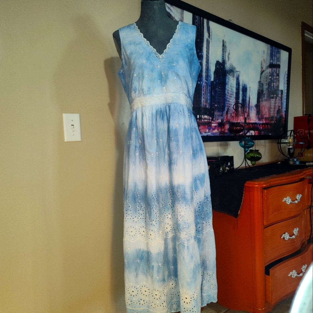 Vintage peasant/ Cowgirl dress custom tie-dye